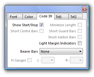 Symbology Specific Controls in WBC4